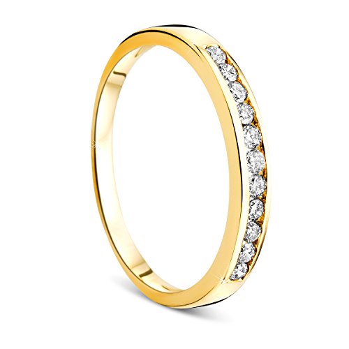 OROVI Damen-Ring Memoire Hochzeitsring GelbGold 9 Karat (375) Diamant 0.20 carat Verlobungsring Diamantring von OROVI