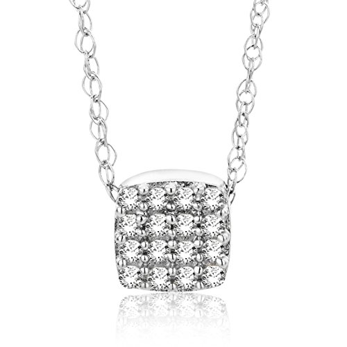 Orovi Halskette Damen Kette mit Diamant 0.08 crt Weißgold 18 Karat / 750 Gold Goldkette mit Brilliant von OROVI