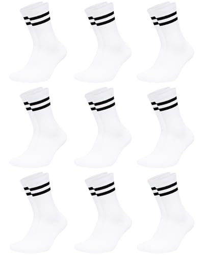 ORPAPA 9 Paar Tennissocken Herren Damen Socken Sportsocken Baumwolle Cushioned Herrensocken Atmungsaktive Tennis Sports Socken Weiß von ORPAPA