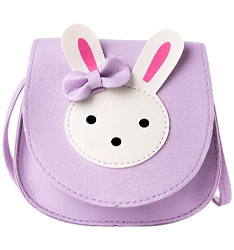 ORPAPA Mädchen-Schultertasche mit niedlichem Cross-Body Handtasche Prinzessin Mini Bunny Nachricht Tasche mit verstellbarem Gurt für Kinder, Kleinkinder, kleine Mädchen, Violett - violett - Größe: M von ORPAPA