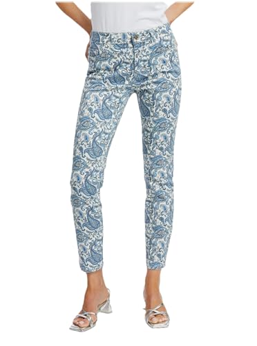 ORSAY Blaue gemusterte Damen Slim Fit Jeans Skinny Fit Damenjeans | Zeitlose Eleganz | Bequeme Passform | Stylische Jeans | Klassische Denim-Mode | Must-Have in jeder Garderobe | Vielseitige Jeans 38 von ORSAY