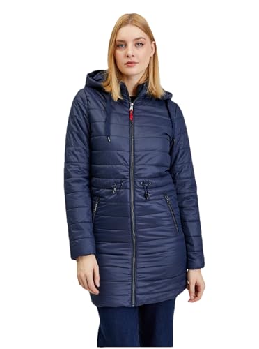 ORSAY Dunkelblauer leichter Damen Steppmantel Trendige Damenmäntel | Stilvolle Begleiter | Warme Wintermode | Modische Mäntel | Elegante Outerwear | Winterjacken | Klassische Mäntel 36 von ORSAY