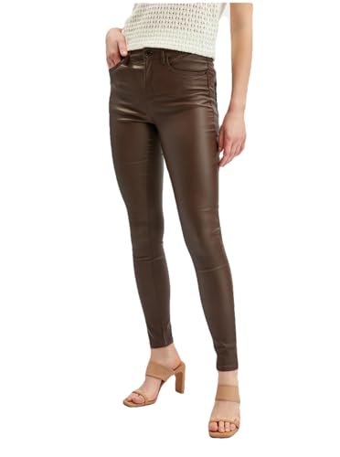 ORSAY Dunkelbraune Skinny Fit Damen Kunstlederhose Slim Fit Hosen für Damen | Stilvolle Damenhosen | Bequemer Modetrends | Vielseitige Kollektion | Business Casual | Moderne Schnitte 38 von ORSAY