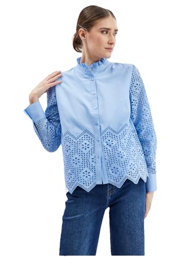 ORSAY Hellblaue Damenbluse mit dekorativen Details Damen-Oberteile | Tops, T-Shirts und Blusen | Modische Oberbekleidung | Vielfältige Styles | Trendige Damenmode | Casual Outfits | Elegante Tops 40 von ORSAY