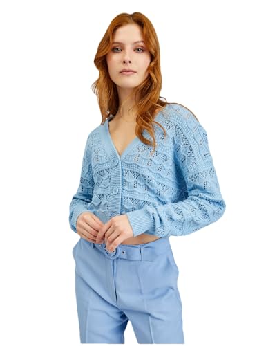 ORSAY Hellblaue gemusterte Damen Strickjacke Damen-Oberteile | Tops, T-Shirts und Blusen | Modische Oberbekleidung | Vielfältige Styles | Trendige Damenmode | Casual Outfits | Elegante Tops M von ORSAY