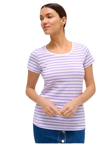 ORSAY Lila-weiß gestreiftes T-Shirt Damen-Oberteile | Tops, T-Shirts und Blusen | Modische Oberbekleidung | Vielfältige Styles | Trendige Damenmode | Casual Outfits | Elegante Tops L von ORSAY