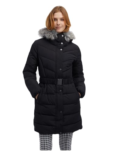 ORSAY Schwarzer Damen-Steppmantel mit Kunstpelz Trendige Damenmäntel | Stilvolle Begleiter | Warme Wintermode | Modische Mäntel | Elegante Outerwear | Winterjacken | Klassische Mäntel 42 von ORSAY