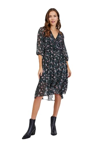 ORSAY Schwarzes Frauenblumenkleid mit Krawatte von ORSAY