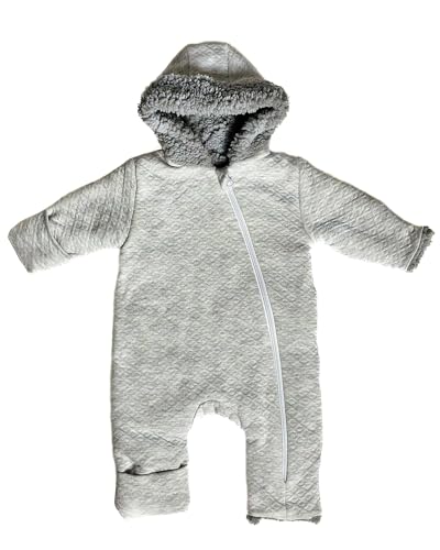 ORSON for® | Baby Overall mit Kapuze | Strampler Neugeborene mit Reißverschluss | 0-24 Monate | 100% Baumwolle | Wollwalk | Oeko-Tex (Grau b, 50-56) von ORSON for