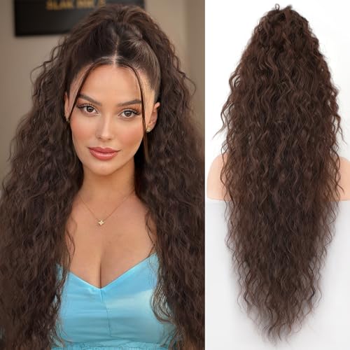 ORSUNCER Brown Ponytail Extension Claw 30" Curly Pony Tail Clip in Claw Hair Extensions Fluffy Natural Looking Synthetic Hairpiece for Women ORSUNCER Brown Ponytail Extension Claw 30" Curly Pony Tail Clip in Claw Hair Extensions Fluffy Natural Looking Synthetic Hairpiece for Women von ORSUNCER