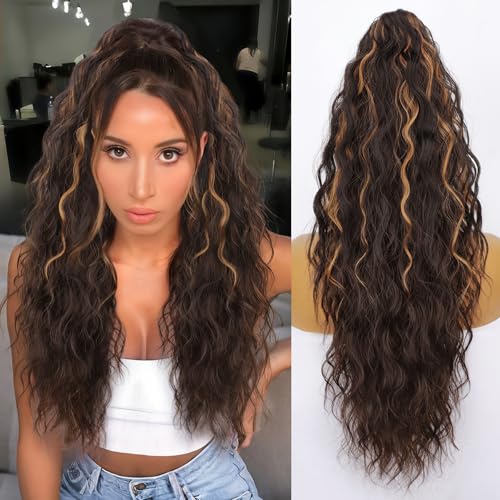 ORSUNCER Pferdeschwanz-Extension mit Clip, 66 cm, lockig, mit Clip, flauschig, natürlich aussehend, für Frauen ORSUNCER Pferdeschwanz-Extension mit Clip, 66 cm, lockig, mit Clip, flauschig, natürlich aussehend, für Frauen von ORSUNCER