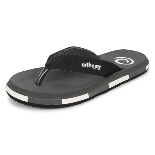ORTHO JOY Extra weiche Doctor Ortho Hausschuhe für Herren, normale Passform, Grau, 7 UK von ORTHO JOY