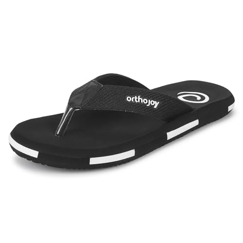 ORTHO JOY Extra weiche Doctor Ortho Hausschuhe für Herren, normale Passform, Schwarz, 10 UK von ORTHO JOY