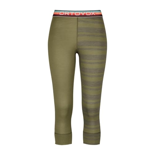ORTOVOX 185 Rock’N’Wool Short Pants W - Vielseitige, Bequeme 3/4 Hose aus Reiner Merinowolle für Wintertouren - GRÜN - Damen - L von ORTOVOX