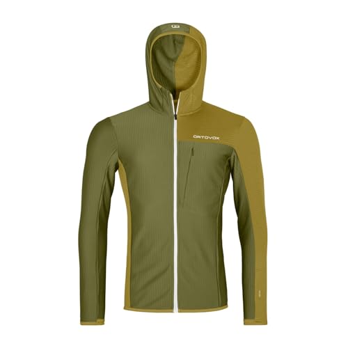 ORTOVOX FLEECE LIGHT GRID HOODED JKT M, wild herbs, M von ORTOVOX