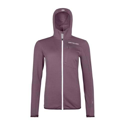 ORTOVOX FLEECE LIGHT GRID HOODED JKT W, wild berry, S von ORTOVOX