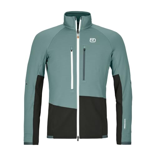 ORTOVOX Fleece Rib Jacket M - Robuste, technische Kletter-Fleecejacke für Tage am Fels - GRÜN - Herren - M von ORTOVOX