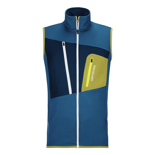 ORTOVOX Herren Fleece Grid M Vest, Heritage Blue, M von ORTOVOX