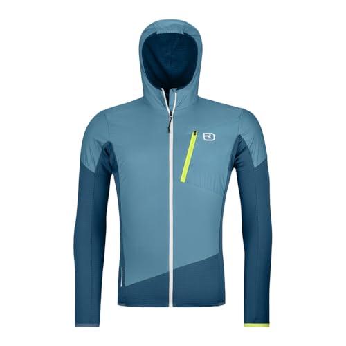 ORTOVOX LADIZ HYBRID JACKET M - Funktionale Merino Hybrid-Jacke für HERREN mit winddichten Einsätzen für den alpinen Einsatz - BLAU - HERREN - XXL von ORTOVOX