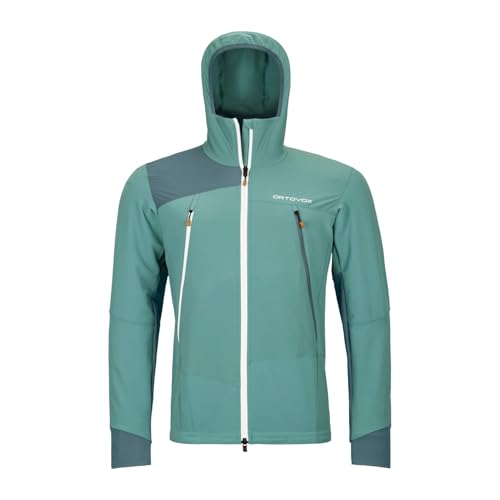 ORTOVOX PALA HOODED JACKET M - Extrem widerstandsfähige, athletische Kapuzenjacke mit Stretch zum Alpinklettern - GRÜN - HERREN - L von ORTOVOX