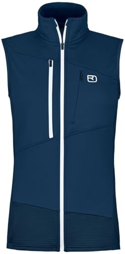 ORTOVOX Unisex Fleece Grid Vest W Mantel, blau (deep Ocean), XL von ORTOVOX