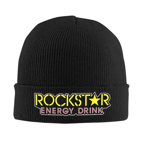 ORURYRTW Hut warm Unisex Rockstar RIPP Strick Bündchen Mütze Für Unisex Winter Warme Skullies Strickmützen Mode Geschenk von ORURYRTW