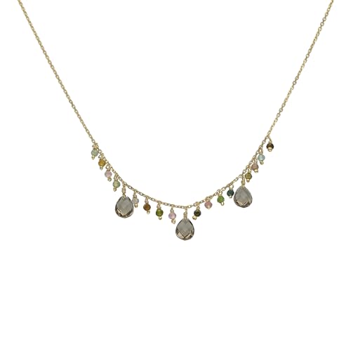 ORUS BIJOUX - Halskette Silber Gold Stein Quaste Turmalin – Größe: 40 cm ORUS BIJOUX - Halskette Silber Gold Stein Quaste Turmalin – Größe: 40 cm von ORUS BIJOUX