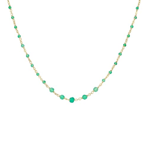 ORUS BIJOUX Halskette Silber Gold Wasserfall Stein Onyx Grün – Größe: 40 cm ORUS BIJOUX Halskette Silber Gold Wasserfall Stein Onyx Grün – Größe: 40 cm von ORUS BIJOUX