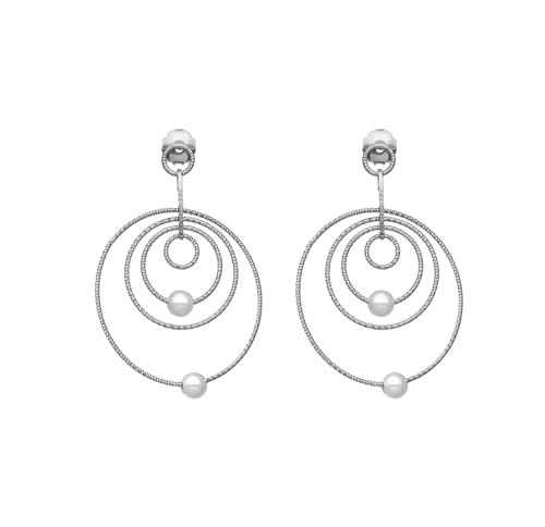 ORUS BIJOUX - Ohrringe, Silber, Diamantiert und Perlen – Größe: 3 cm, Sterling Silber von ORUS BIJOUX