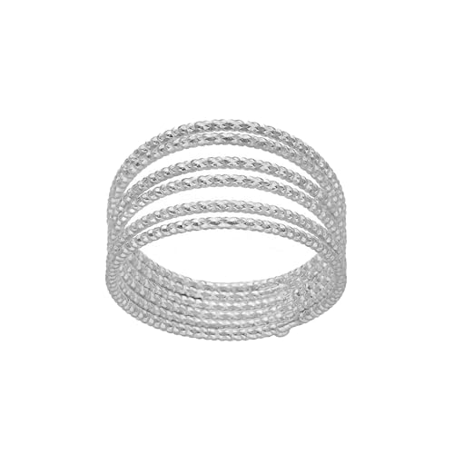 ORUS BIJOUX Ring aus rhodiniertem Silber, mehrere Ringe, diamantiert, Sterling-Silber 925/1000, Kein Edelstein von ORUS BIJOUX