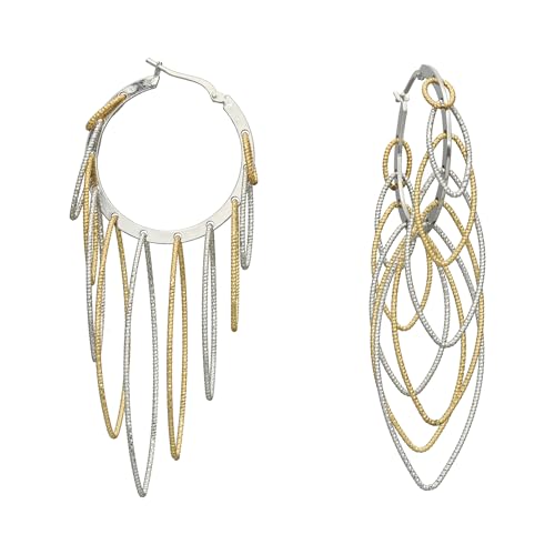 Ohrringe aus Silber, Gold, zweifarbig, Multi Oval Ohrringe aus Silber, Gold, zweifarbig, Multi Oval von ORUS BIJOUX