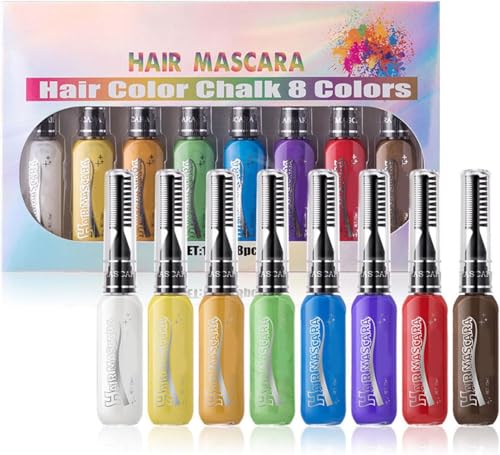 8 Color Temporary Hair Chalk Color Comb Set, Washable Hair Color Dye ,Mascara Hair Chalk Set For Birthday Cosplay,or Women Men, Washable 8 Color Temporary Hair Chalk Color Comb Set, Washable Hair Color Dye ,Mascara Hair Chalk Set For Birthday Cosplay,or Women Men, Washable von ORVCVGLB