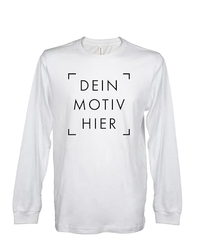 ORWO Langarmshirt selbst gestalten für Männer | Langarm Shirt mit Druck | 100% Baumwolle | Rundhalsausschnitt | Geschenk für Männer (M, Weiß) von ORWONet