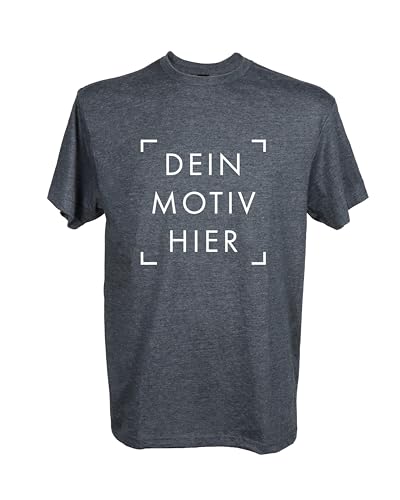 ORWO T-Shirt selbst gestalten für Männer | eigenes T-Shirt Personalisieren | 100% Baumwolle | Rundhalsausschnitt | Geschenk für Männer (M, Blaugrau) von ORWONet