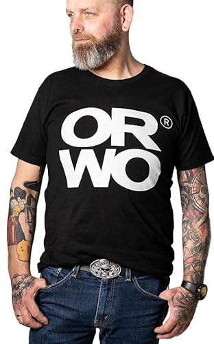 ORWO – schwarzes T-Shirt Herren mit Aufdruck | Wolfen Ostalgie | 100% Bio-Baumwolle | Retro T-Shirt Herren | Größen: S - XXL | Agfa Analogfotografie (L, Maxi Print) von ORWONet