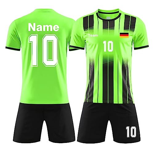 ORYG Erwachsene Personalisierte Fußballtrikots Mit Namen Nummer Team Kurzarmtrikot Shorts Fussball Trikot Kinder Set von ORYG