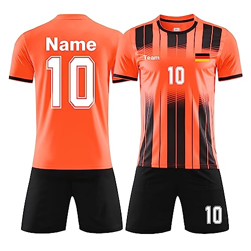 ORYG Erwachsene Personalisierte Fußballtrikots Mit Namen Nummer Team Kurzarmtrikot Shorts Fussball Trikot Kinder Set von ORYG