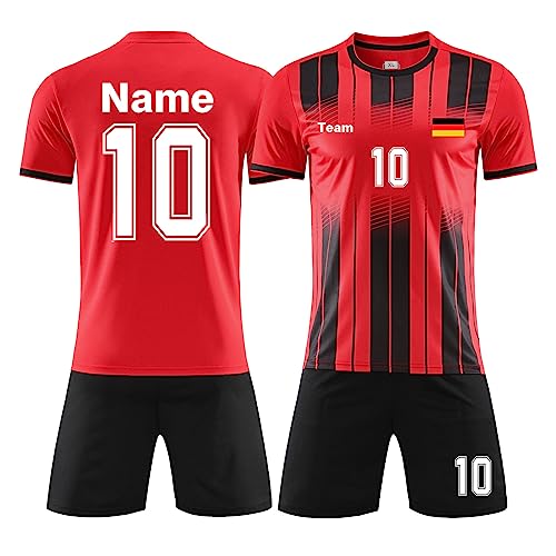 ORYG Erwachsene Personalisierte Fußballtrikots Mit Namen Nummer Team Kurzarmtrikot Shorts Fussball Trikot Kinder Set von ORYG