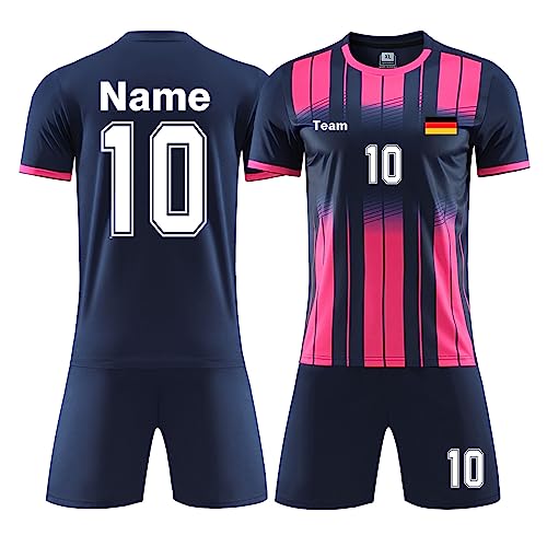 ORYG Erwachsene Personalisierte Fußballtrikots Mit Namen Nummer Team Kurzarmtrikot Shorts Fussball Trikot Kinder Set von ORYG