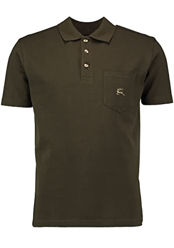 OS Trachten Herren Poloshirt Kurzarm Jagdshirt mit Liegekragen Niwio, Größe:4XL, Farbe:Oliv von OS Trachten