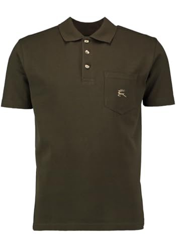 OS Trachten Herren Poloshirt Kurzarm Jagdshirt mit Liegekragen Niwio, Größe:4XL, Farbe:Oliv von OS Trachten