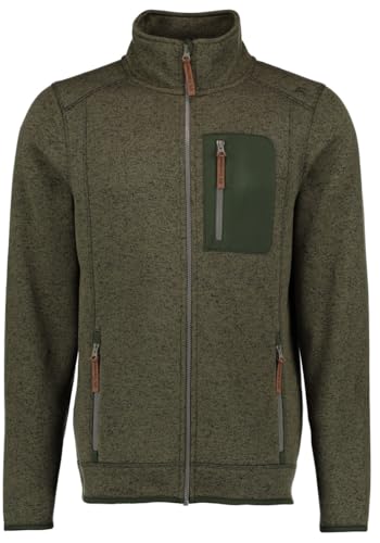 OS Trachten Orbis Herren Fleecejacke Strickfleecejacke Freizeitjacke mit Stehkragen hochgeschlossen Nucku, Größe:L, Farbe:Oliv von OS Trachten