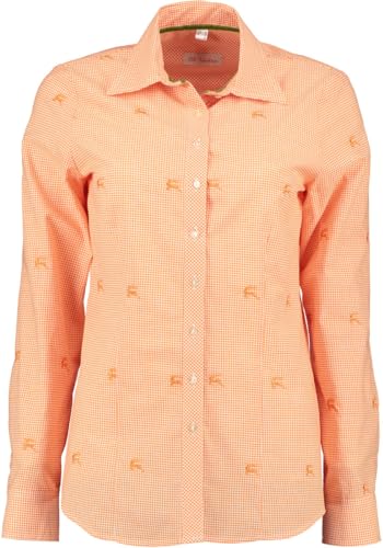 OS Trachten Damen Bluse Langarm Trachtenbluse mit Liegekragen Oloni, Größe:48, Farbe:orange von OS Trachten
