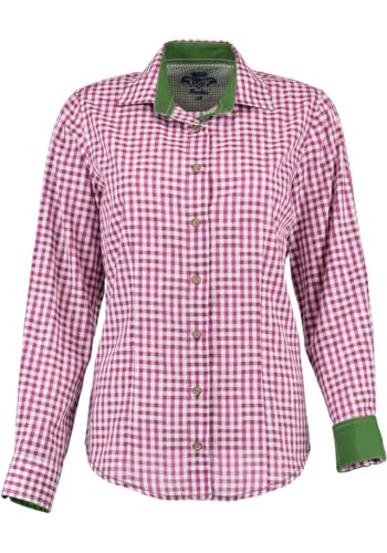 OS Trachten Damen Bluse Langarm Trachtenbluse mit Liegekragen Prigmi, Größe:38, Farbe:dunkelrot von OS Trachten