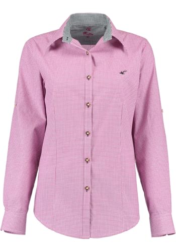 OS Trachten Damen Bluse Langarm Trachtenbluse mit Liegekragen Ututu, Größe:40, Farbe:dunkelrot von OS Trachten