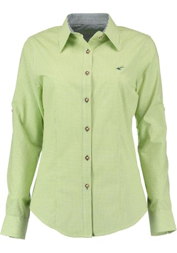 OS Trachten Damen Bluse Langarm Trachtenbluse mit Liegekragen Ututu, Größe:48, Farbe:giftgrün von OS Trachten
