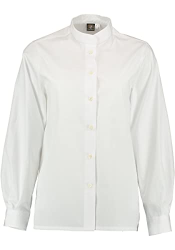 OS Trachten Damen Bluse Langarm Trachtenbluse mit Stehkragen Stinas, Größe:42, Farbe:weiß von OS Trachten