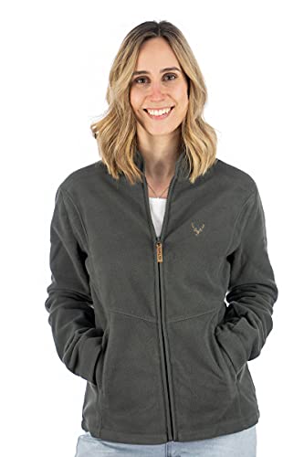 OS Trachten Damen Fleecejacke Sweatjacke Zip-Jacke hochgeschlossen Kroios, Größe:38, Farbe:anthrazit von OS Trachten