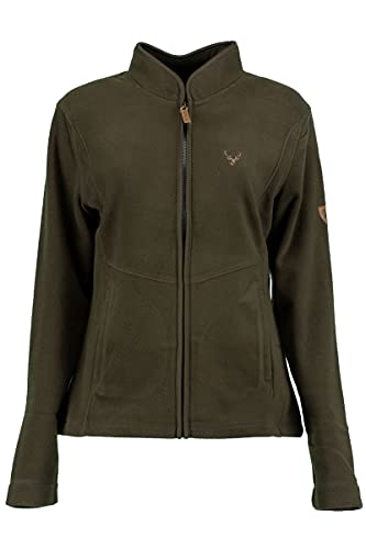 OS Trachten Damen Fleecejacke Sweatjacke Zip-Jacke hochgeschlossen Kroios, Größe:48, Farbe:dunkelgrün von OS Trachten