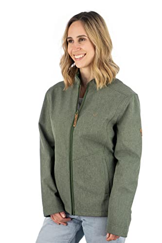 OS Trachten Damen Softshelljacke Übergangsjacke Outdoorjacke mit Stehkragen Umuki, Größe:46, Farbe:oliv von OS Trachten